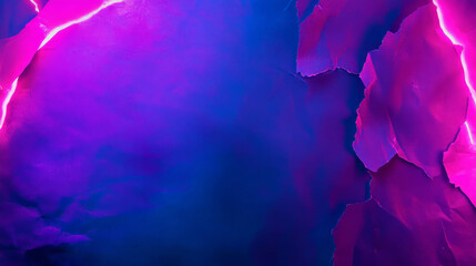 Poster - Vibrant neon textured background with torn paper elements for creative designs