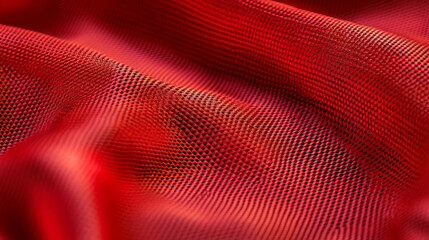 Poster - Vibrant red canvas texture with tight weave and smooth details for creative design