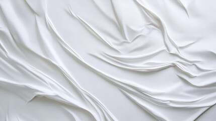 Poster - Smooth white fabric texture with elegant draping for design and background use