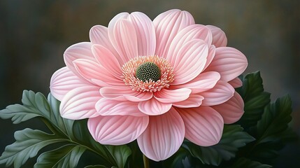 Sticker - Pink flower, close-up, dark background, botanical art,  greeting card