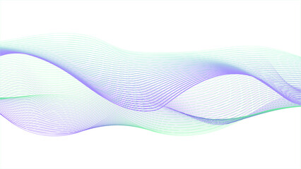 Wall Mural - abstract vector wavy lines flowing smooth curve colorful gradient purple blue on transparent backgro