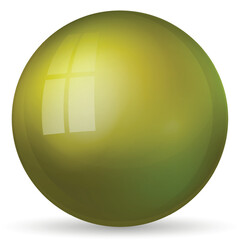 Wall Mural - glass green ball or precious pearl. glossy realistic ball, 3d abstract vector illustration highlight