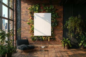 Poster - New York hosts a light wood wall with a horizontally-aligned poster that boasts a toned aesthetic