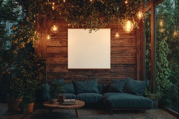 Poster - A horizontally-oriented poster is mounted on a light wood wall in New York, with a toned effect