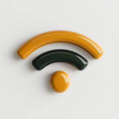 Poster - Wireless Connectivity: A stylized WiFi symbol, rendered in vibrant colors, representing modern digital connectivity.