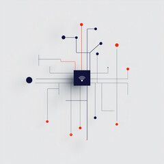 Poster - Abstract digital circuitry: Depicting a clean, modern digital network, the intricate lines and nodes. symbolizing interconnectedness, innovation, and technological advancement.