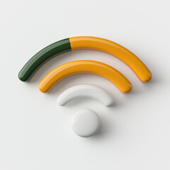 Poster - Connectivity in Style: A modern, artistic depiction of a wireless network symbol, featuring a sleek design and vibrant colors.