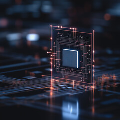 Poster - futuristic processor: a mesmerizing digital depiction showcases the central processing unit (cpu), i