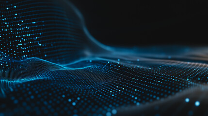Poster - Digital Horizon: Abstract representation of interconnected data and technology, symbolizing the digital realm's intricate network.