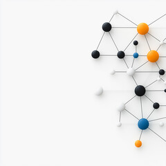 Poster - interconnected network: a network of interconnected nodes, symbolized by spheres and connecting line