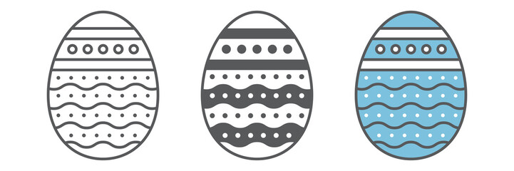 Aufkleber - easter egg icon collection, celebration and holiday, easter egg vector icon set, vector graphics, ed