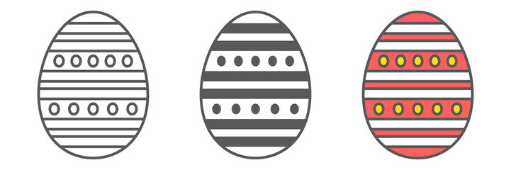 Aufkleber - easter egg icon collection, celebration and holiday, easter egg vector icon set, vector graphics, ed