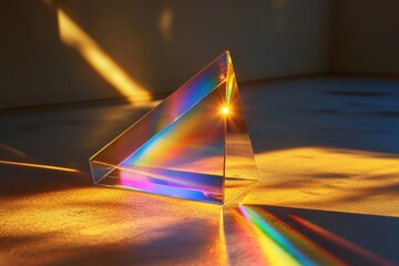 Poster - Light refracting through a prism creates a vibrant spectrum on a sunlit surface
