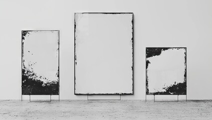 Poster - An empty banner is mounted on the wall in the corridor, serving as a mock-up for a potential advertisement concept