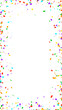 © AIDIN - colorful confetti frame border isolated on transparent background, png vertical birthday party overlay celebration social media design element