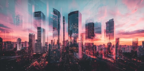 Poster - a modern city's rise to prominence is often signified by its development into a major business hub, 