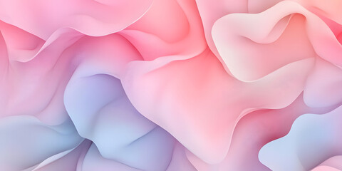 Wall Mural - abstract art. background of light pink and blue pastel colors. abstract wavy 3d shapes. soft airy te