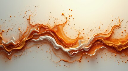 Poster - A line of orange and white paint splatters