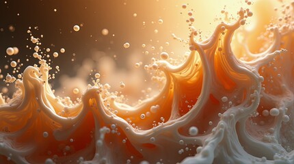 Poster - A splash of milk with white foam