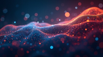 Poster - A blue and red surface with a lot of dots