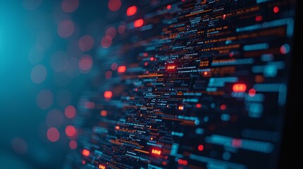 Poster - A computer screen with a lot of red and blue numbers