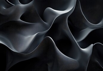 Poster - Abstract Black and Gray Waves Flowing in Organic Shapes Creating a Modern and Artistic Background for Design Projects and Creative Concepts