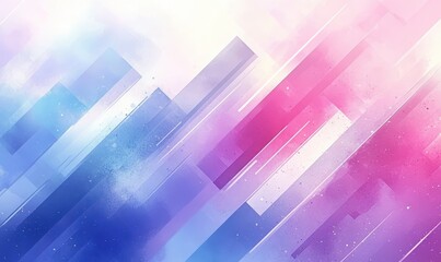 Poster - Abstract geometric pattern with gradient colors in pink, blue, and white illustrating a modern, vibrant, and dreamy digital artwork background