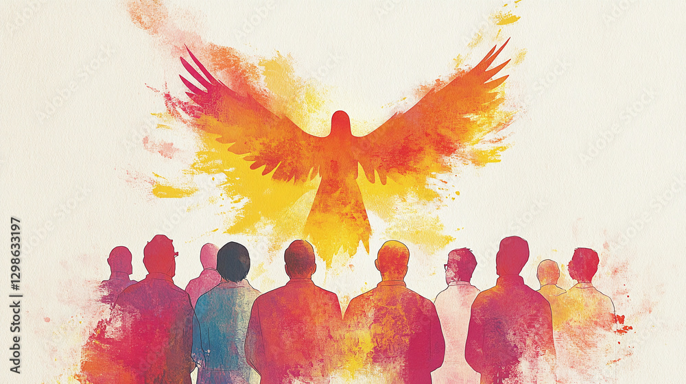 Pentecost Sunday: The Holy Spirit Comes as Tongues of Fire. Digital ...