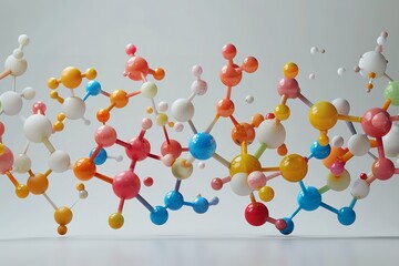Fototapete - An extremely close-up of Using text space a whimsical depiction of several molecules each with its own distinct personality and appearance, Generative AI.