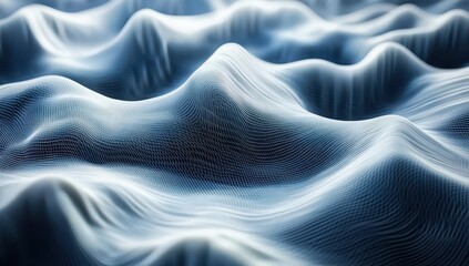 Poster - Abstract texture of flowing waves in soft shades of blue with intricate patterns, creating a mesmerizing and soothing visual experience for design projects