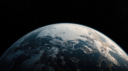Wall Mural - earth from space, visible clouds, cosmic background