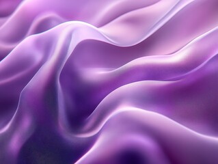Poster - Beautiful Wave Patterns of Silky Smooth Purple Fabric Flowing Elegantly in Soft Light, Capturing Grace and Luxury for Fashion and Design