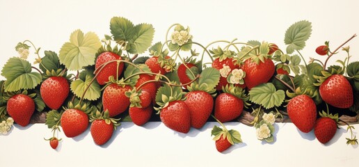  Fresh strawberries on white background. bunch of strawberries on a white ground