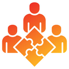 Poster - Team Building Glyph Gradient Icon