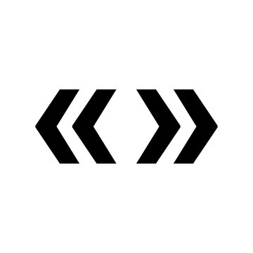 Black « » guillemet quotation marks, isolated vector on transparent background