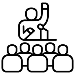 Poster - Public Speaking Line Icon