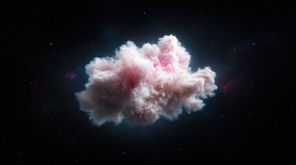 Wall Mural - pink nebula cloud floats in space; cosmic background