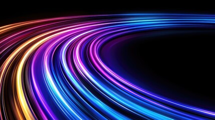 Poster - Dynamic light trails urban nightscape abstract photography dark background perspective motion concept