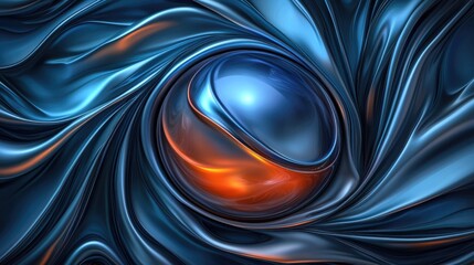 Aufkleber - Fluid motion of a colorful sphere in a dynamic abstract environment digital art artistic perspective
