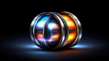 Poster - Dynamic energy orbs futuristic setting digital art vibrant colors close-up view conceptual design
