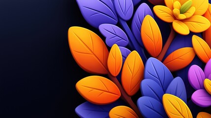 Poster - Vibrant floral arrangement studio digital art abstract close-up colorful designs