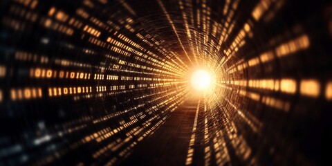 neon-lit digital tunnel encrypted code