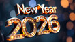 © Perecciv - 3d text New Year 2026 gold realistic rendering new year celebration