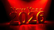 © Perecciv - 3d text New Year 2026 gold realistic rendering new year celebration
