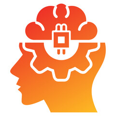 Poster - Artificial Intellegence Glyph Gradient Icon