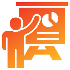 Poster - Presentation Glyph Gradient Icon