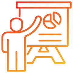 Poster - Presentation Line Gradient Icon