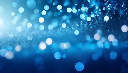 abstract blue light bokeh background with copy space blue backdrop