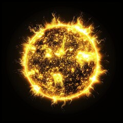 Wall Mural - fiery sun with glowing flares