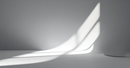 Poster - Minimalist Abstract Light and Shadow Play on Smooth Surface in Modern Interior Design Setting